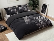 Lenjerie de pat din microfibra 3D ZEBRA neagra Dimensiune lenjerie de pat: 70 x 90 cm | 140 x 200 cm