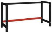 vidaXL Cadru metalic banc de lucru, 150x57x79 cm, negru și roșu