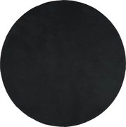 vidaXL Covor „OVIEDO”, fire scurte, negru, Ø 160 cm