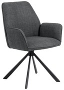 Set de scaune de sufragerie gri închis cu cotiere 2 buc. tapițat Glenda – Actona