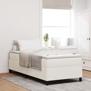 vidaXL Pat cu arcuri Crem 90 x 190 cm Țesătură de catifea
