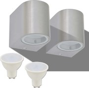vidaXL Corp iluminat LED, perete exterior, 2 buc, rotund, direcție jos