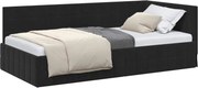 vidaXL Cadru de pat colțar cu headboard Negru 90 cm x 200 cm Catifea