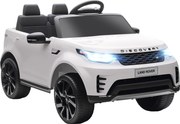 HOMCOM Mașinuță Electrică pentru Copii 3-6 Ani sub Licență Land Rover Discovery 12V, 2.5-4.5 km/h Auto Electrică pentru Copii cu 2 Motoare, Suspensii, Telecomandă, USB, Muzică, Faruri și Claxon, Alb | Aosom Romania