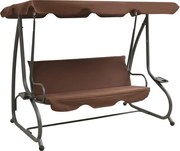 vidaXL Balansoar de exterior cu copertină, cafeniu