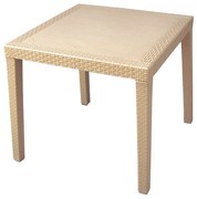 Masă de grădină Ratan Lux, 73 x 75,5 x 75,5 cm,șampanie