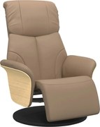 vidaXL Fotoliu rabatabil cu suport picioare cappuccino piele ecologică