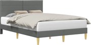 vidaXL Cadru de pat cu headboard Gri închis 140 x 190 cm țesătură
