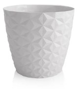 Ghiveci reciclat Crystal matt 16 cm, alb-gheață, 16 cm