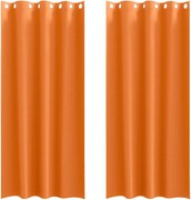 vidaXL Perdele Opaque cu Inel 2 pcs Portocalie Aprinsă 225 x 140 cm