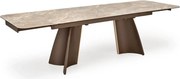 Masa extensibila VESNA, bej/maro, ceramica/sticla/metal/lemn, 180/260x