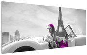 Tablou cu turnul Eiffel și mașină (120x50 cm), în 40 de alte dimensiuni noi