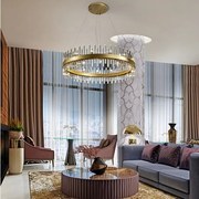 Lustra rotunda cu cristale din sticla Grace D110 auriu