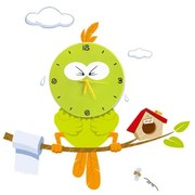 LED Aplică perete cu ceas LED/1W/3xAAA pasăre