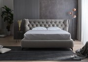 Pat matrimonial Amelia 1 cu somiera fixa si saltea