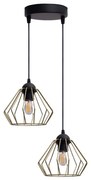 Lustră pe cablu CEED GOLD 2xE27/60W/230V d. 28 cm negru/auriu