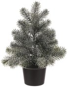 Brad decorativ în ghiveci, 40 cm, verde înzăpezit, 40 cm