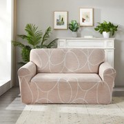 Husă pentru fotoliu dublu 4Home Abstract bej ,145-185 cm + husă de pernă gratuit, 145-185 cm