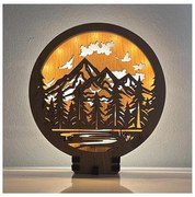 Li-Go 23583/DUB2 - Decorațiune de masă LED reglabilă, LED/12W/230V, 20x22 cm, finisaj stejar