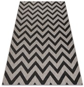 Covor sisal Floorlux 20340 argint si negru Zig Zag