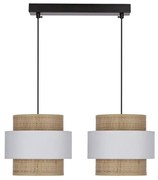 Lustră albă-în culoare naturală cu abajur din ratan ø 20 cm Rattan – Candellux Lighting