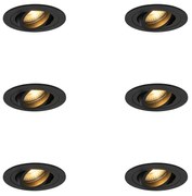 Set de 6 spoturi încastrate moderne negre - Rondoo