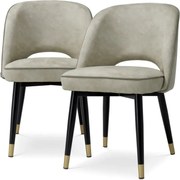 Set de 2 scaune design LUX Cliff, Mayer silver