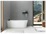 Cada asimetrica Rune Birka Boyd 160x75 cm stanga alb lucios lipita de perete, BTW