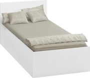 Pat cu somieră metalic şi spaţiu de depozitare, 90x200, alb, DOLI
