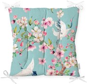 Pernă pentru scaun Minimalist Cushion Covers Flowers and Bird, 40 x 40 cm