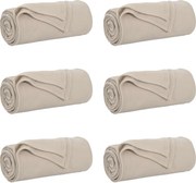 vidaXL Pături de aruncat 6 pcs Bej 170 x 130 cm Molton