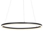 Lampă suspendată de design neagră 80 cm cu LED inclus, reglabil în 3 trepte - Anello
