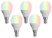 Set de 5 becuri LED E14 inteligente, reglabile, G45 Opal 4,9W 470 lm 2700-6500K