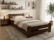 Pat de o persoana Laura 90x200 cm, stejar Saltele: Fara saltea, Somiera pat: Cu lamele drepte