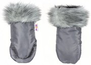 Manșon pentru cărucior cu blana Baby Nellys ® Fuge, atașament pe magneți - gri