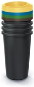 Set pubele pentru deseuri sortate, rotunde, 4 x 25 l, colorate