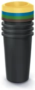 Set pubele pentru deseuri sortate, rotunde, 4 x 25 l, colorate