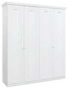 Dulap cu 4 usi, pentru copii si tineret Romantica White, 188x56x214 cm