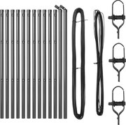 vidaXL Stâlp de gard. 13 pcs Gri Oțel