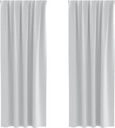 vidaXL Perdele Opaque cu Inel 2 pcs Gri Deschis 225 x 140 cm Poliester