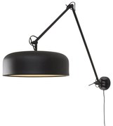 Aplica de perete din metal cu brat articulat Marseille negru