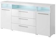 Comodă. Indiko Typ 25 (alb + alb lucios) (cu iluminat). 1108201