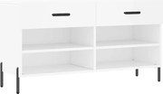 vidaXL Bancă de pantofi, alb, 102x35x55 cm, lemn prelucrat