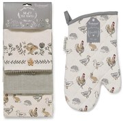 Set cu prosoape și mănușă de bucătărie 4 buc. Country Animals – Cooksmart ®