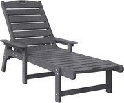 vidaXL Șezlong 2 pcs Gri deschis 195,5 x 53 x 98,5 cm Polietilenă