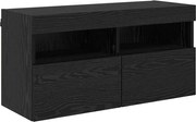 vidaXL Dulap TV de perete Stejar Negru 80 x 30 x 40 cm Lemn compozit