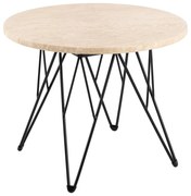 Măsuță auxiliară rotundă cu blat cu aspect de marmură ø 55 cm Prunus – Actona