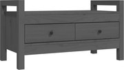 vidaXL Bancă de hol, gri, 80x40x43 cm, lemn masiv pin