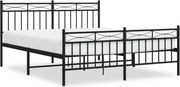 vidaXL Cadru pat fără saltea, cu tăblie picioare negru 160x200cm metal