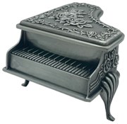 Cutie pentru bijuterii PIANO, Antimoniu, 9x6x5cm